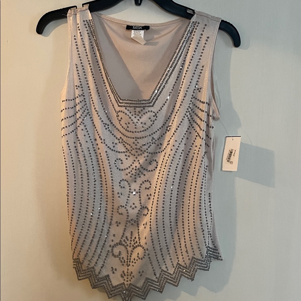 Silver Embellished Women's Top